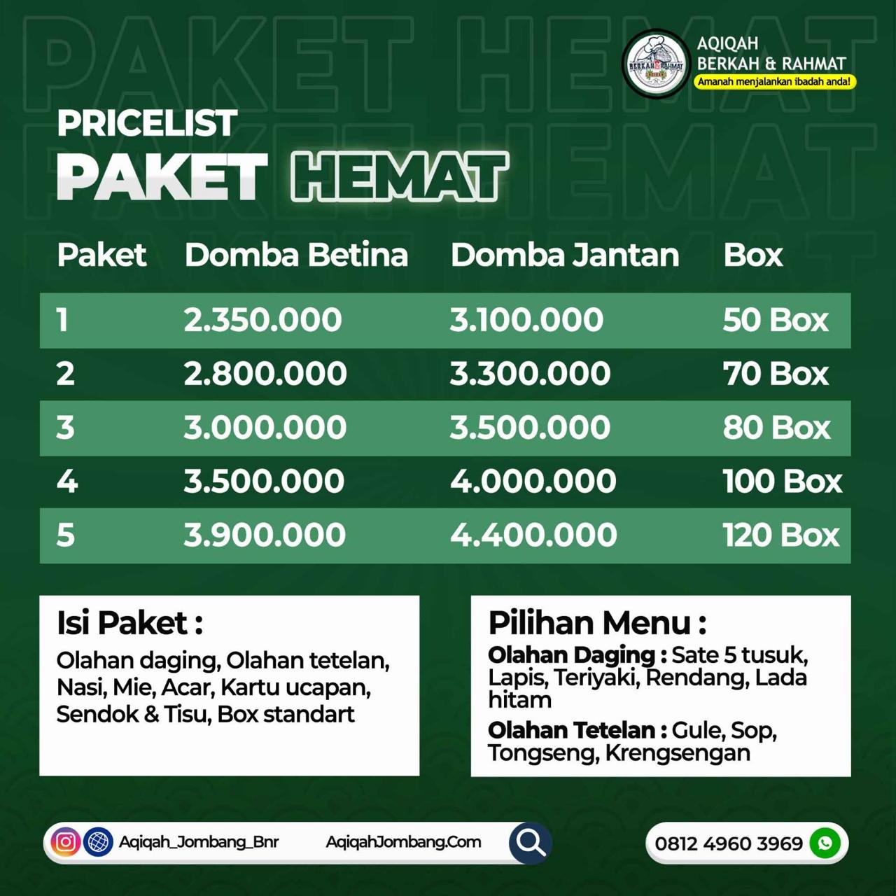 harga aqiqah nasi kotak