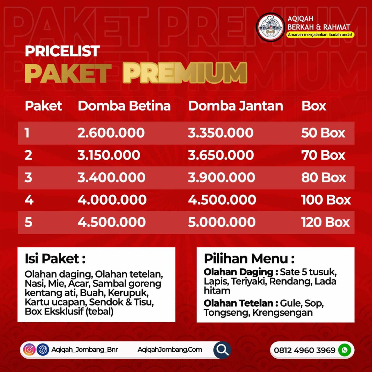 harga aqiqah premium jombang