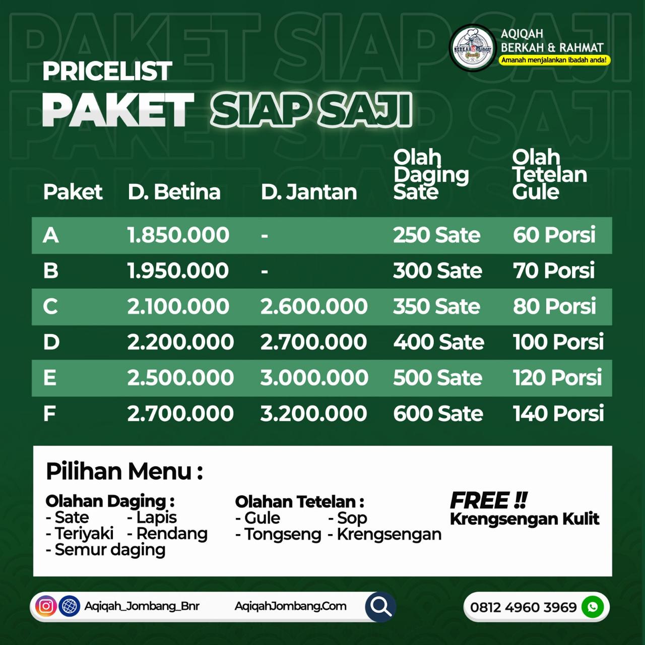 harga aqiqah siap saji